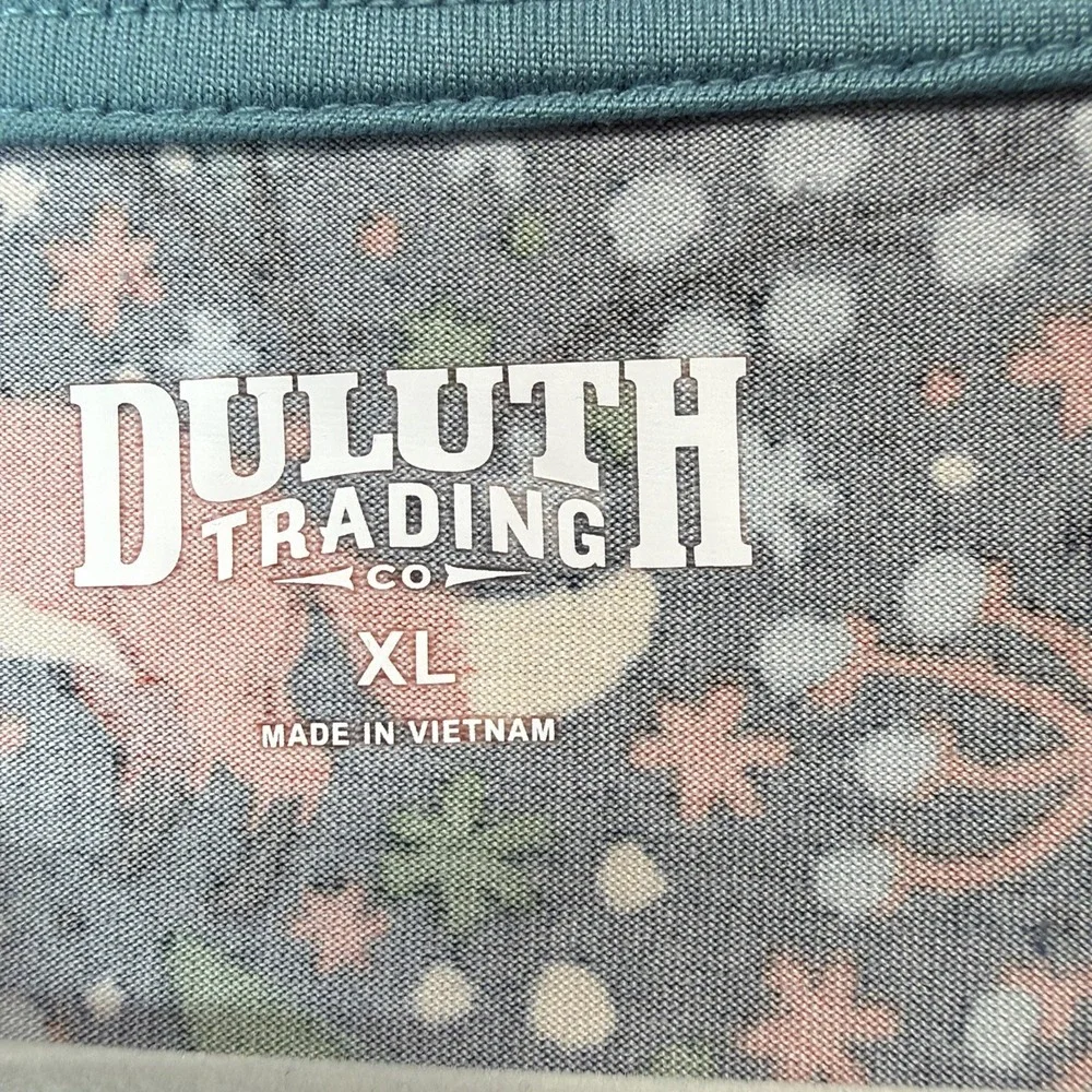 Duluth Trading Co. Women's XL Soft Jam Sleep Set Garden Print Full Pant Long